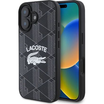 Lacoste Blend Monogram MagSafe kryt iPhone 16 černý
