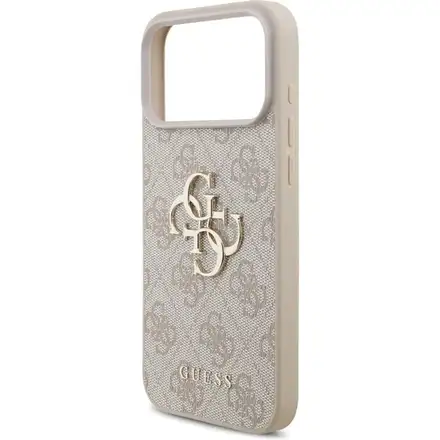 Guess PU 4G Metal Logo Strap kryt iPhone 17 Pro Max růžový
