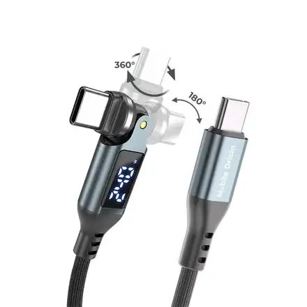 Mobile Origin 240W Display 540° Rotating Cable USB-C to USB-C 1m CB16 - Black
