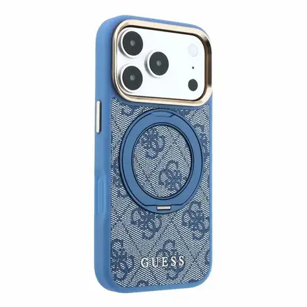 Guess PU 4G Ring Stand MagSafe kryt iPhone 18 Pro Max růžový