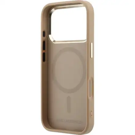 Karl Lagerfeld PU Perforated Gold Dots MagSafe kryt iPhone 17 Pro Max béžový