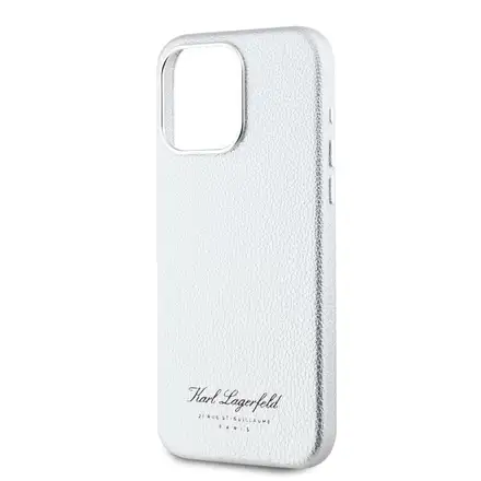 Karl Lagerfeld Wrinkled PU Signature Logo kryt iPhone 15 Pro Max růžový
