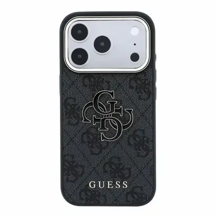 Guess PU 4G Resin Metal Logo kryt iPhone 18 Pro černý