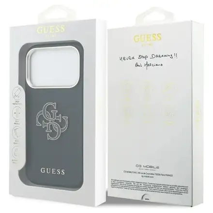 Guess PU Resin Logo kryt iPhone 17 Pro černý