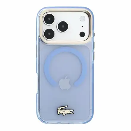 Lacoste PC/TPU Frosted Finish Gold Logo MagSafe kryt iPhone 18 Pro Max modrý