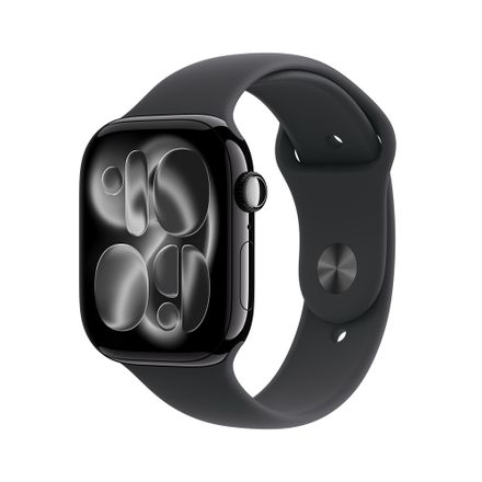 Apple Watch Series 11 GPS + Cellular 42mm Klavírně černý hliník s černým sportovním řemínkem - M/L