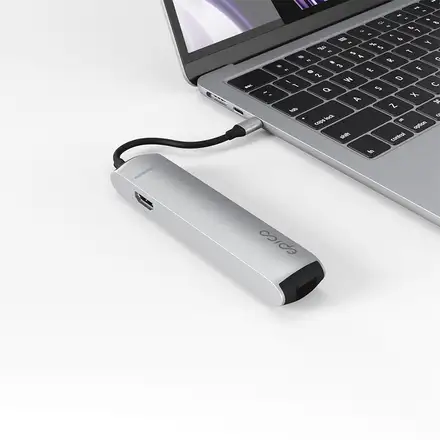Epico Type-C Slim Hub 8K 6v1-Stříbrná