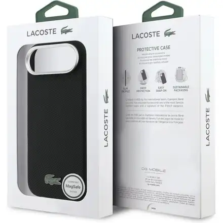Lacoste Iconic Petit Pique Metal Logo MagSafe kryt iPhone Air černý