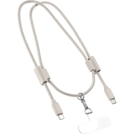 Epico Phone Lanyard s USB-C na USB-C kabelem - béžová