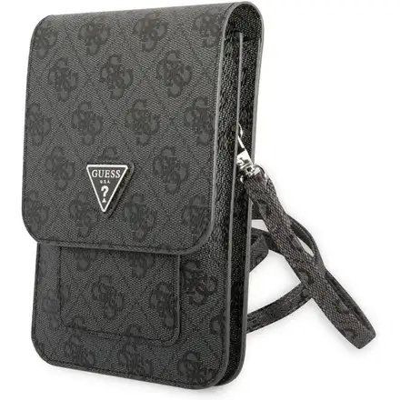 Guess PU Saffiano Triangle Logo Taška na Telefon černá