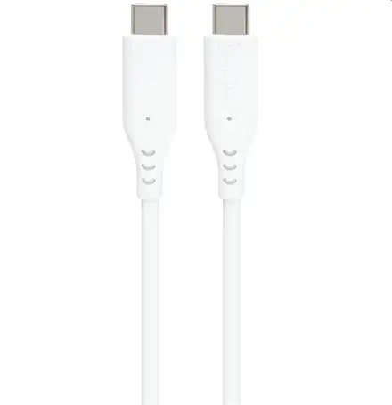 PremiumCord Silikonový kabel USB-C 60W 480Mbps bílý extra měkký a robustní kabel délky 1,5m
