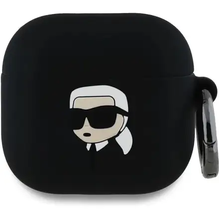 Karl Lagerfeld 3D Logo NFT Karl Head Silikonové Pouzdro pro AirPods 4 černé