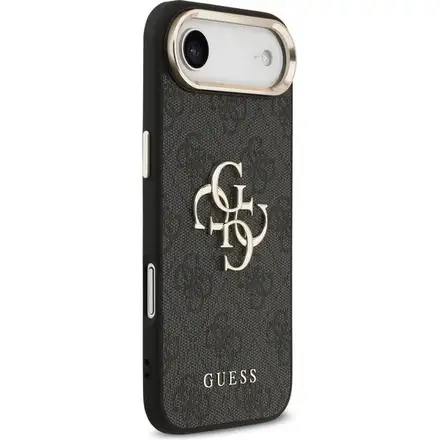 Guess PU Leather 4G Metal Logo Gold Frame kryt iPhone Air černý