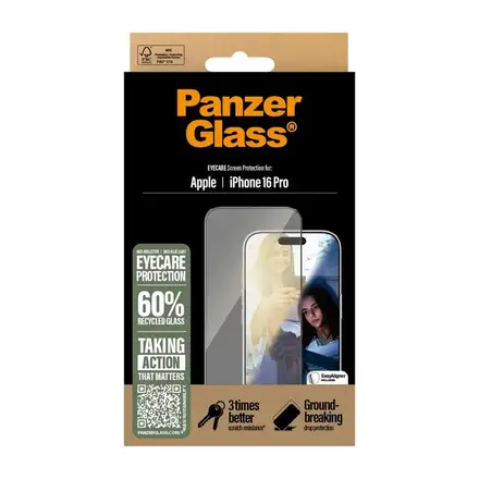PanzerGlass ochranné sklo UWF EyeCare pro iPhone 16 Pro-Black Frame