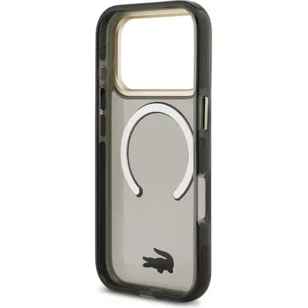 Lacoste PC/TPU Frosted Finish Gold Logo MagSafe kryt iPhone 17 Pro černý