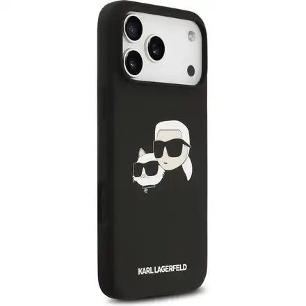 Karl Lagerfeld Liquid Silicone Double Heads MagSafe kryt iPhone 17 Pro černý