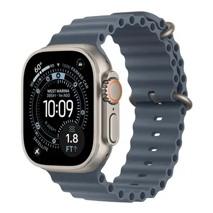 Apple Watch 49mm Anchor Blue Ocean Band Extension - Natural Titanium Finish