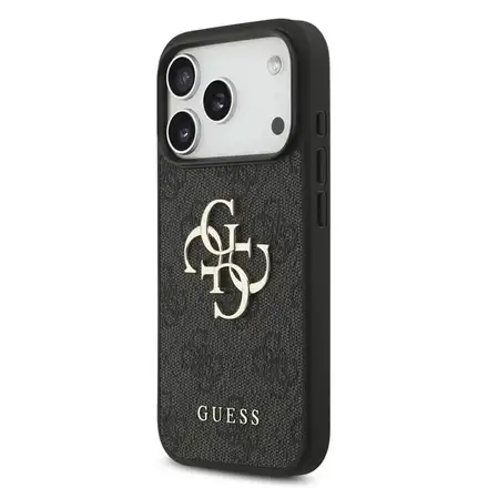 Guess PU 4G Metal Logo kryt iPhone 18 Pro šedá