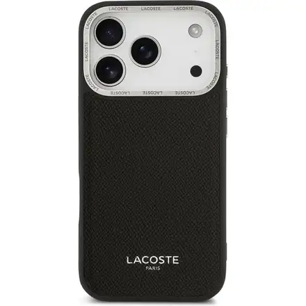 Lacoste PU Leather Champs Elysees MagSafe kryt iPhone 17 Pro černý