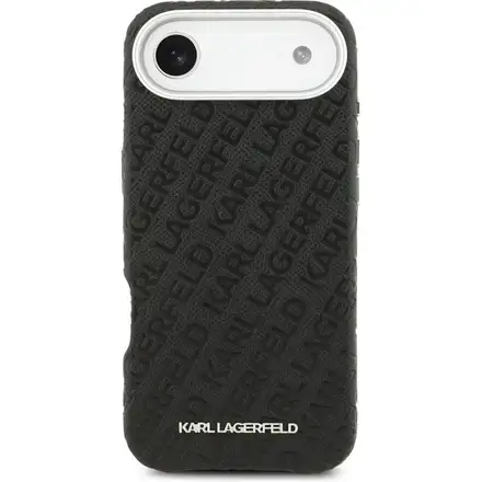 Karl Lagerfeld Grained PU Repeated Logo MagSafe kryt iPhone Air černý