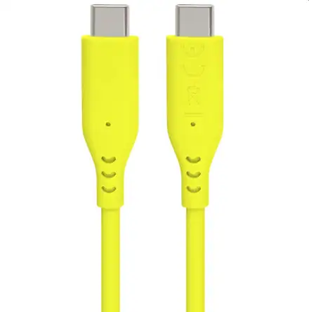 PremiumCord Silikonový kabel USB-C 60W 480Mbps žlutý extra měkký a robustní kabel délky 1,5m