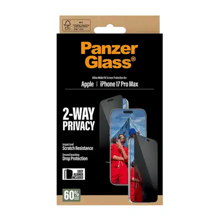 PanzerGlass ochranné sklo UWF 2-Way Privacy pro iPhone 17 Pro Max - Black Frame