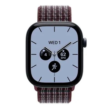 Apple Watch 46mm Burgundy Plaid Sport Loop
