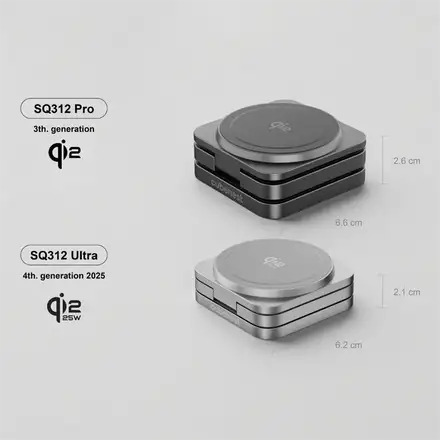 Cubenest Qi2.2 3v1 Skládací bezdrátová magnetická nabíječka SQ312 Ultra - šedá