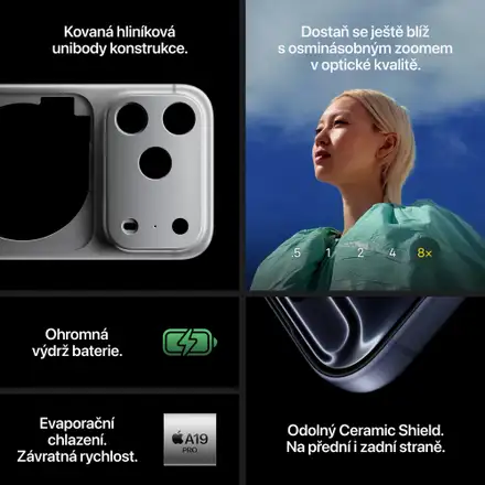 iPhone 17 Pro Max 256GB Stříbrná