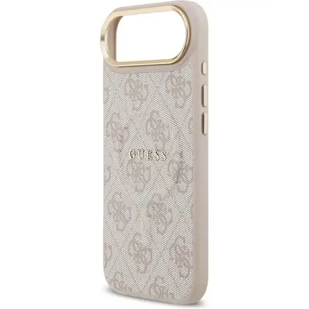 Guess PU Leather 4G Gold Frame MagSafe kryt iPhone Air růžový