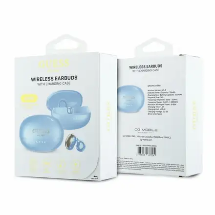 Guess Metallic Finish Classic Logo OWS Bezdrátová Sluchátka modrá