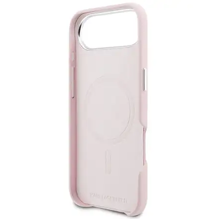 Karl Lagerfeld PU Karl and Choupette Heads Pins MagSafe kryt iPhone Air růžový