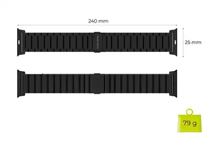 Mobile Origin řemínek Titanium Band Modena pro Apple Watch Ultra 49mm - Black