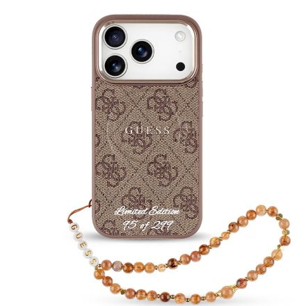 Guess PU 4G MagSafe Strap Limited Edition 299 kryt iPhone 17 Pro hnědý
