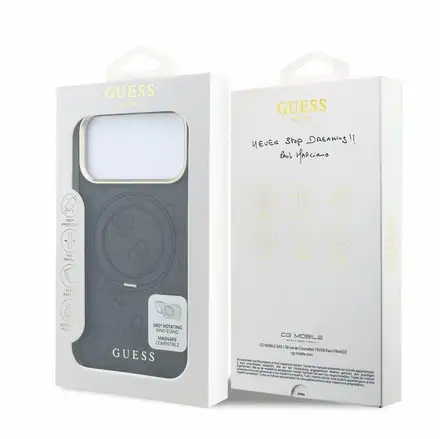 Guess PU 4G Ring Stand MagSafe kryt iPhone 18 Pro černý