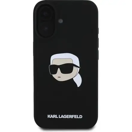 Karl Lagerfeld Liquid Silicone Karl Head MagSafe kryt iPhone 16 černý