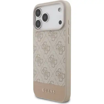 Guess PU 4G Stripe kryt iPhone 17 Pro růžový