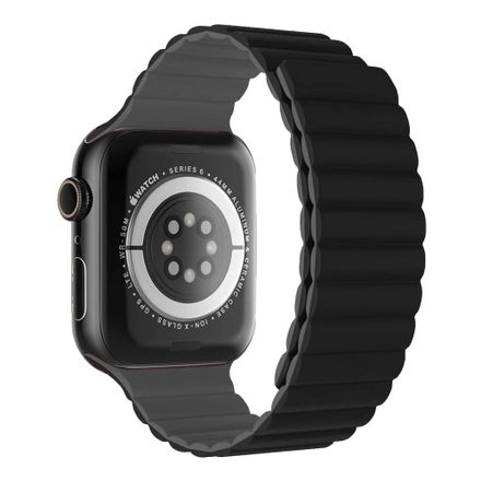 Devia řemínek Nature Silicone Magnetic Watch Band 44/45/46mm - Black