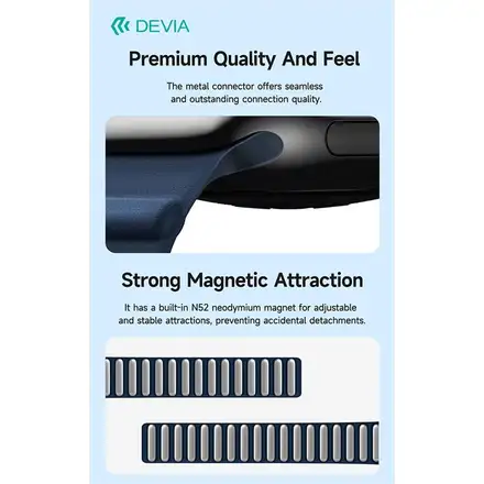 Devia řemínek Deluxe Magnetic Fiber Watch Band 44/45/46mm - Taupe