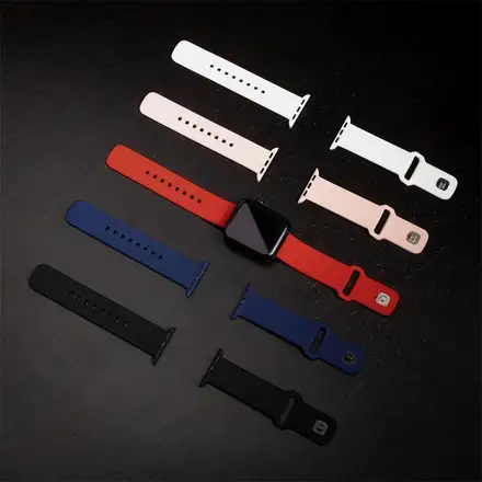 FIXED Silicone Sporty Strap pro Apple Watch 45/44/42 mm, růžový