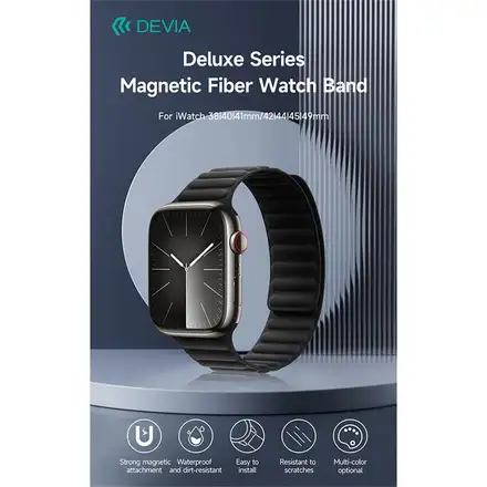 Devia řemínek Deluxe Magnetic Fiber Watch Band 44/45/46mm - Taupe