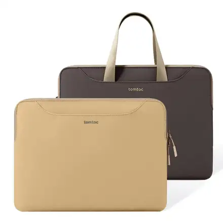 Tomtoc Light Dual-color Slim Laptop Handbag 13,5 " - Cookie/Gold