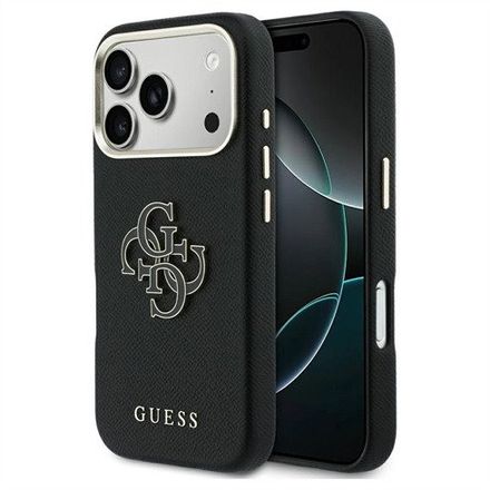 Guess PU Resin Logo kryt iPhone 17 Pro černý