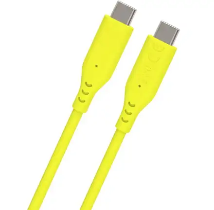 PremiumCord Silikonový kabel USB-C 60W 480Mbps žlutý extra měkký a robustní kabel délky 1,5m