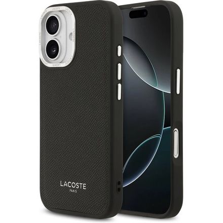 Lacoste PU Leather Champs Elysees MagSafe kryt iPhone 17 černý