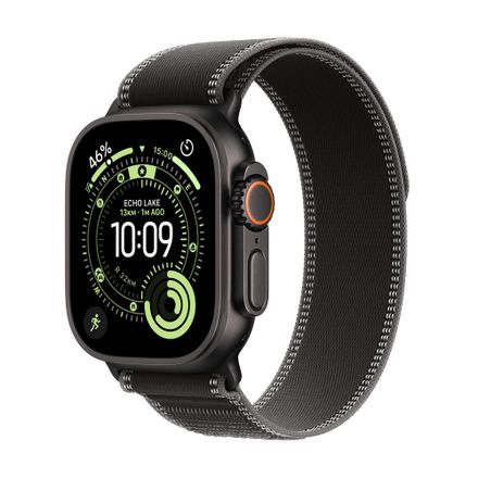 Apple Watch Ultra 3 GPS + Cellular 49mm Černý titan s černým/uhlovým trailovým tahem - S/M