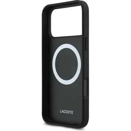 Lacoste Iconic Petit Pique MagSafe kryt + peněženka iPhone 17 Pro Max černý