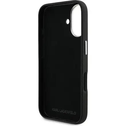 Karl Lagerfeld Grained PU K&CH Heads kryt iPhone 16 černý
