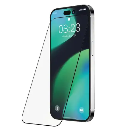 Devia ochranné sklo Van Series Anti-Static pro iPhone 15 Plus - Black Frame