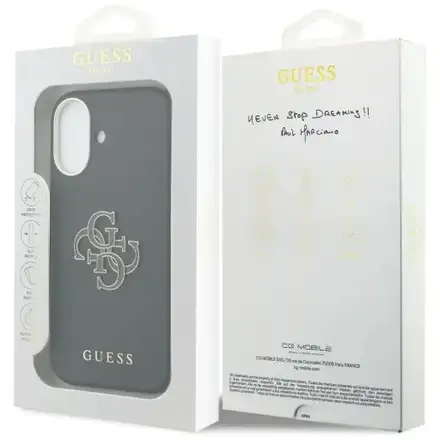 Guess PU Resin Logo kryt iPhone 17 černý